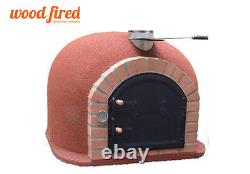 Outdoor wood fired Pizza oven 100cm x 100cm Mediterrani Royal in brick red