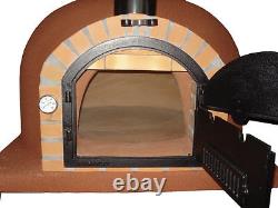 Outdoor wood fired Pizza oven 100cm x 100cm Mediterrani Royal in brick red