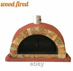 Outdoor wood fired Pizza oven brick red 100cm Pro italian rock face package