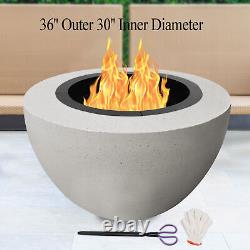 Outer Fire Pit Ring Liner Steel Wood Brick Surround Insert Brick Drop-In 36-Inch