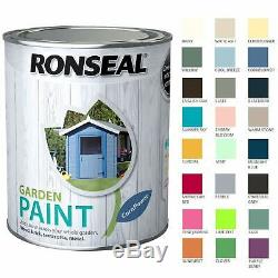 Ronseal 2.5 Litre Garden Paint Rainproof Exterior Outdoor Wood Shed Metal Brick