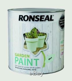 Ronseal Mint Finish Outdoor Garden Paint 2,5L Ideal For Fence Wood/Brick/Metal