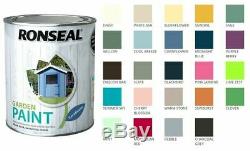 Ronseal Outdoor Exterior Garden Paint Wood Brick Metal Stone All Colour's -750ML
