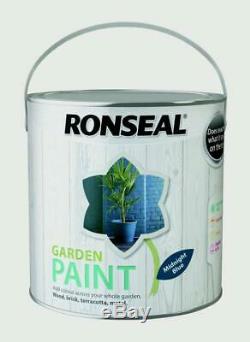 Ronseal Outdoor Garden Paint 2,5L Ideal For Fence Wood/Brick/Metal Midnight Blue