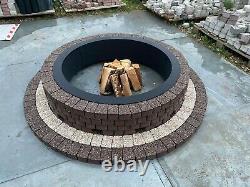 Round Fire Pit Kit Smokeless stone fireplace concrete brick wood burner heater