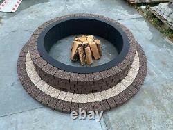 Round Fire Pit Kit Smokeless stone fireplace concrete brick wood burner heater