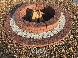 Round Fire Pit Stone Brick Fire Place Concrete wood burner BBQ Smokeless granite