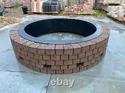 Round Fire pit bricks conctrete stones fire place garden wood heater heatproof