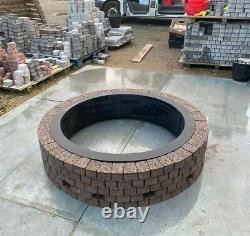 Round Fire pit bricks conctrete stones fire place garden wood heater heatproof