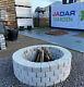 Round Outdoor Fire Pit Granite Slab Fire Place Garden Patio Bricks 4 Level White