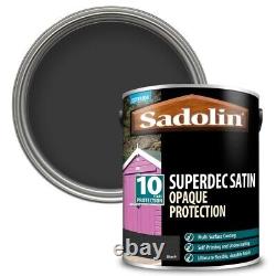 Sadolin Superdec Satin Black 5L Litre Opaque Multi Surface Protection