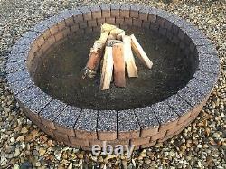 Smokeless fire pit stone leg burner garden heater concrete bricks fireplace bbq