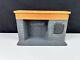 Vtg Dollhouse Miniature Colonial Walk-in Gray Stone Fireplace Kitchen 1968