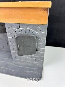 Vtg Dollhouse Miniature Colonial Walk-In Gray Stone Fireplace Kitchen 1968