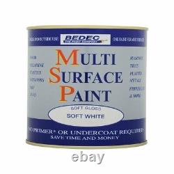 White Soft Gloss Multi Surface Paint No Primer or Undercoat Required 2.5 Litre