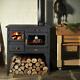 Wood Burning Cooking Stove + Free Heatexchanger Cast Iron Top 10kw Prity Oven