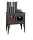 Wood Burning Cooking Stove Set Of Pipes Included 10kw Heating Power With Oven