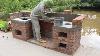 Wow Wow Build A Beautiful Outdoor Wood Stove From Red Brick And Cement