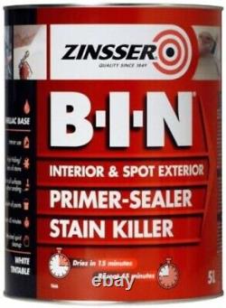 ZINSSER BIN PRIMER SEALER STAIN KILLER SHELAC BASED 5litre Collection Only