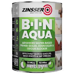 Zinsser BIN Aqua Primer Sealer Stain Killer Paint White