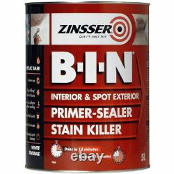 Zinsser B-I-N Primer Sealer Stain Block Stop Killer Interior/Exterior 2.5L