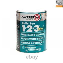Zinsser Bulls Eye 1-2-3 Plus Primer, Sealer & Stain Killer White 2.5 litre