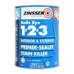 Zinsser Bulls Eye 1-2-3 Primer-Sealer Stain Killer 500ml/1L/2.5L/5L
