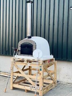110x110cm Four À Pizza Extérieur En Brique Avec La Fumée De Chrome Et Le Bouchon