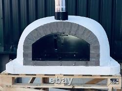 120x120cm Demi-dôme Brique Extérieur Fours À Pizza Avec Chrome Flue Et Bouchon