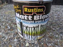 4 boîtes de peinture Rustins Quick-Dry Matt Black 2.5 litres pour bois et métal
