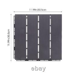 5 Pack Patio Deck Tile Wood Tiles Composite Outdoor Carpet Brick  	<br/>

 
<br/> Cinq paquet de carreaux de terrasse en bois composite avec moquette extérieure en brique