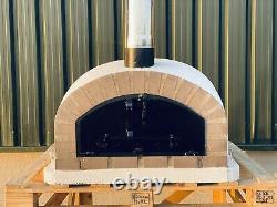 90x90cm Demi-dôme Brique Extérieur Pizza Fours Chrome Flûte Et Bouchon
