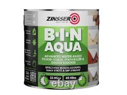 Apprêt et scellant Zinsser 2,5 litres B-I-N Aqua pour odeurs, taches, etc. ZINBINA25L