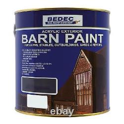 Bedec Barn Paint Semi-gloss, 2.5l & 5l Pour Le Bois Extérieur, Le Métal, Le Béton
