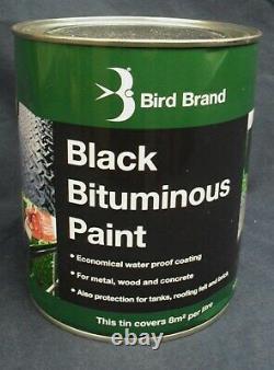 Bird Brand Black Bitumen/bituminous Paint Protects Metal, Brick And Stone 1l Bird Brand Black Bitumen/bituminous Paint Protects Metal, Brick And Stone 1l Bird Brand Black Bitumen/bituminous Paint Protects Metal, Brick And Stone 1l Bird Brand