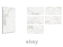 Carreaux de porcelaine blancs et bruns de haute brillance 600x1200mm pour murs et sols