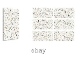 Carreaux de porcelaine blancs et marrons de haute brillance 60x120cm pour les murs et les sols