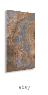 Carreaux de porcelaine gris cuivre mat métallique 600x1200mm pour murs et sols