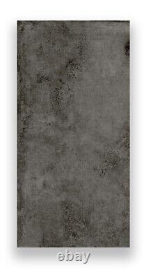 Carreaux de porcelaine gris noir mat métallique 60x120cm pour murs et sols