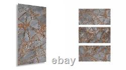 Carreaux de porcelaine polie gris bronze à haute brillance 60x120cm pour murs et sol