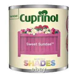 Cuprinol Garden Shades Sweet Sundae 1L translates to 'Cuprinol Garden Shades Sweet Sundae 1L' in French as it is a brand and product name that is commonly used and understood in France as well.