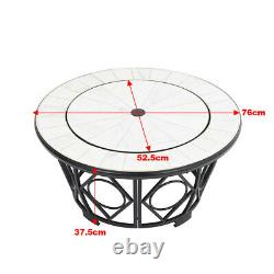 Fire Pit Bbq Grill Firepit Brazier Mosaic Marble Garden Table Stive Patio Heater