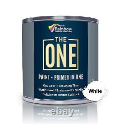 La peinture blanche ONE 1 litre à finition brillante, multi-surface pour le bois, la brique.
