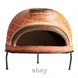 Outdoor Pizza Oven Oval Red Brick Wood Fired Terracotta For Home Garden Nouveau