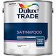 Peinture Dulux Trade Satinwood 2,5l à Base De Solvant Finition Satinée Blanc Pur Brillant