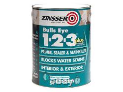 Peinture d'apprêt, scellant et tueur de taches Zinsser Bulls Eye 1-2-3 Plus Blanc 2,5 litres ZIN