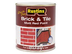 Peinture mate rouge pour briques et carreaux séchage rapide Rustins 2,5 litres RUSBTPMR25LQ