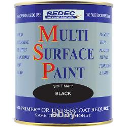 Peinture multi-surfaces pour toutes les surfaces fiable, polyvalente, satinée et noire mat 750ml Royaume-Uni