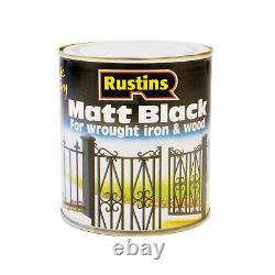 Peinture noire mate Rustins BLAM2500 séchage rapide 2,5 litres