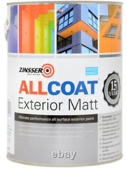 Peinture polyvalente Zinsser AllCoat Extérieur à base d'eau 2,5L mat REDUIT